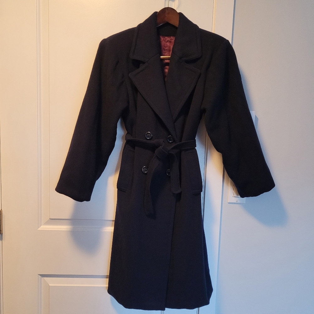 Tailor Vintage 100% Wool Coat Dark Blue Colour